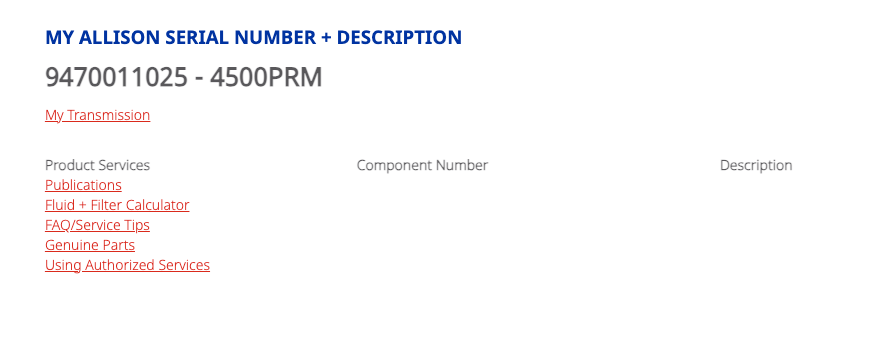 Allison HD4500PRM Transmission, HD4500RM, Part # 29543098