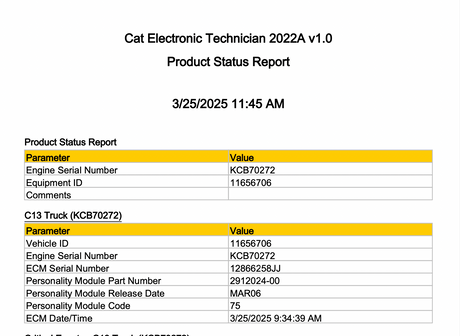 Caterpillar C13 Engine Control Module (ECM) 256-1159 70-PIN