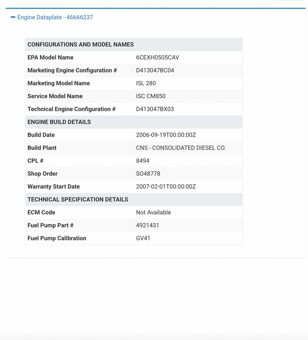 2006 Cummins ISC / ISL Engine Control Module (ECM) for 2004 - 2006 Part # 4921776, CM850