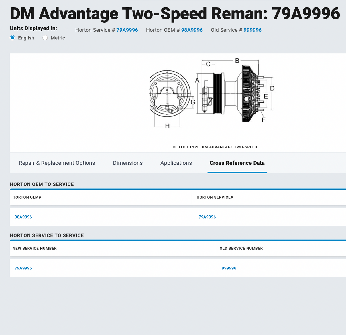 Cummins ISL9 Horton Fan Clutch P/N 98A9996, Pulley P/N 601536, Base P/N 601921