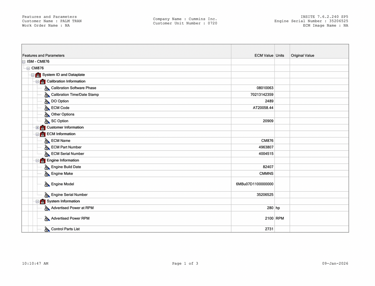 2007 Cummins ISM Engine Control Module (ECM) for 2007-2009 Part # 4963807, CPL # 2731