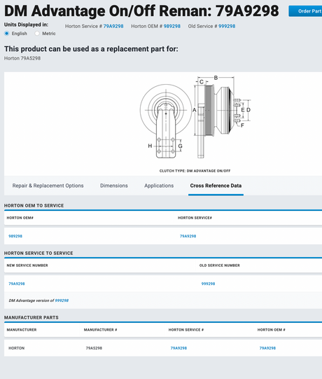 Caterpillar C11 / C13 Fan Clutch P/N 79A9298, Base P/N 601702, Pulley P/N 601701