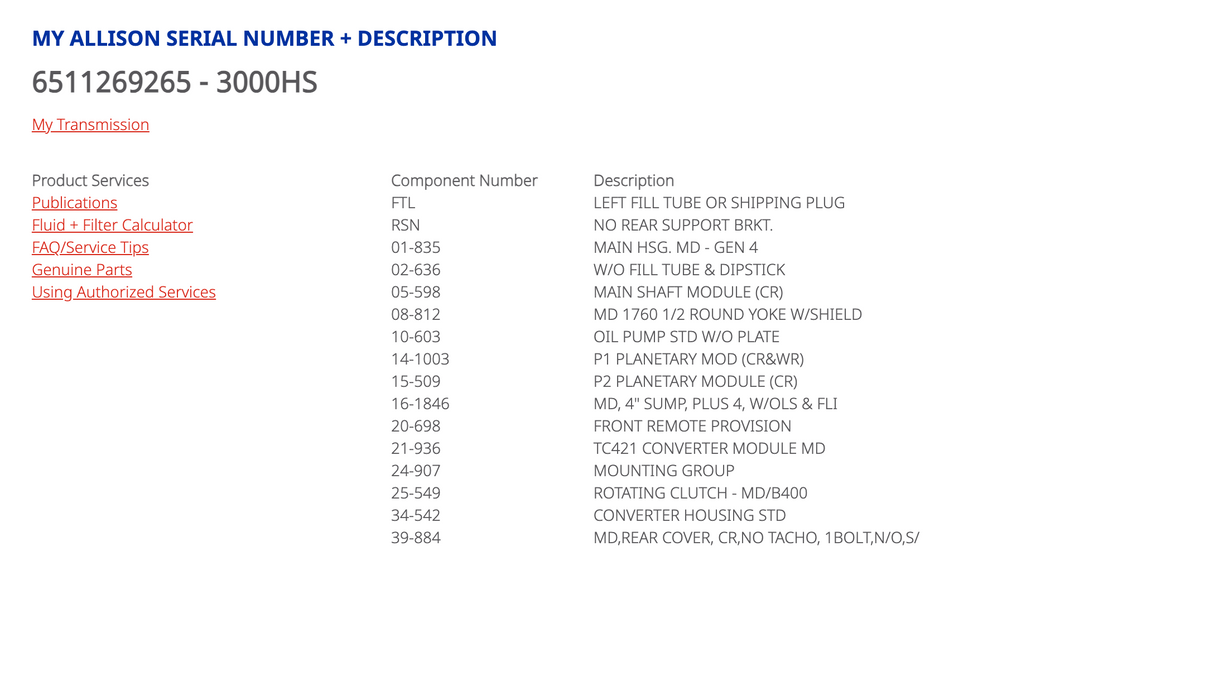 3000HS Allison 3000HS Transmission For Sale, 29544146, 14K17, TIDA