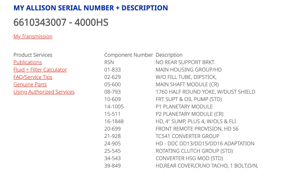 4000HS Allison 4000HS Transmission For Sale, TIDA,29544592