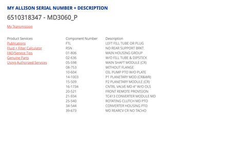 MD3060P Allison MD3060 P Transmission For Sale w/ PTO Prov