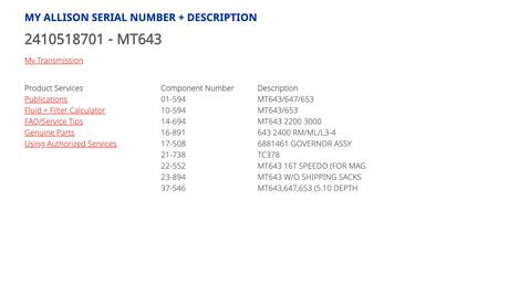 Allison MT643 Transmission w/ PTO For Sale