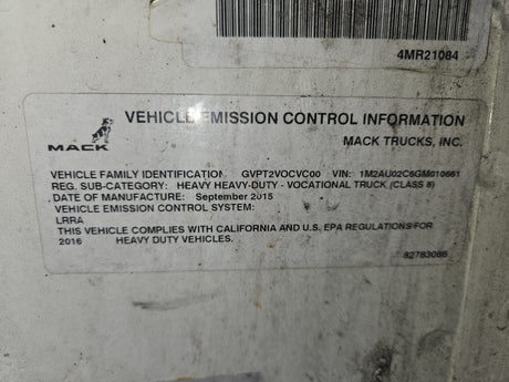 2016 MACK LEU613 FORWARD LOW CAB 600-SERIES