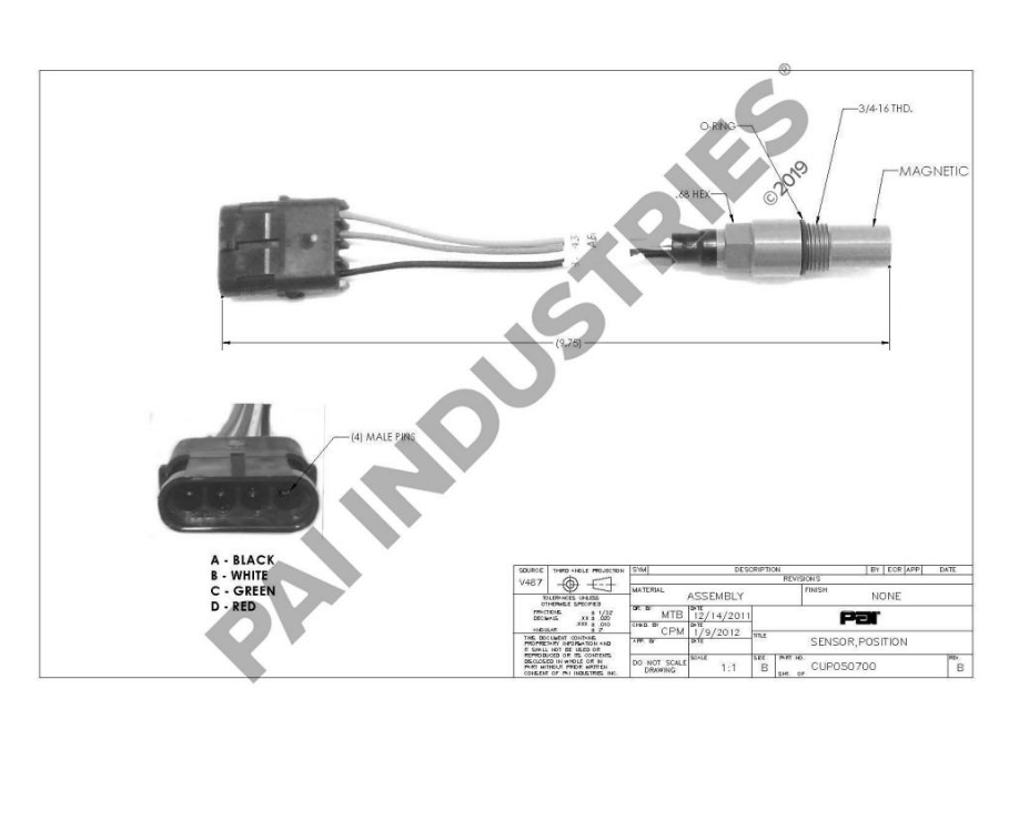 Cummins Cam Crank Position Sensor 3408503 for N14, L10, M11, ISM